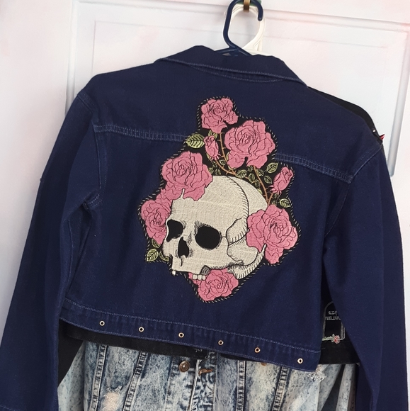 MORE SOON! XXXXL embroidered skull rose patch iron on patch! Gorgeous & HUGE! - Picture 5 of 11